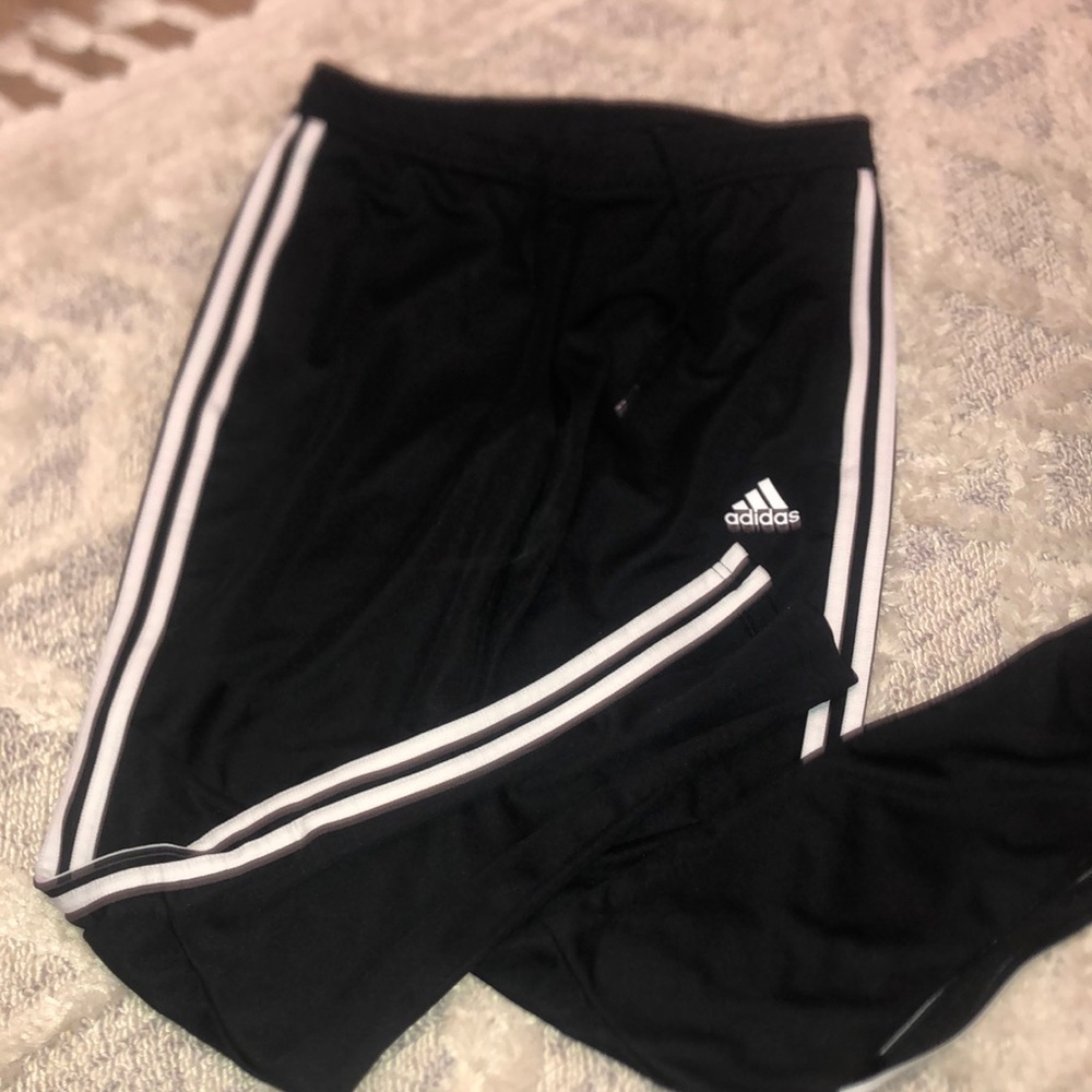 Women’s Adidas black stripe aeroready track pants size medium